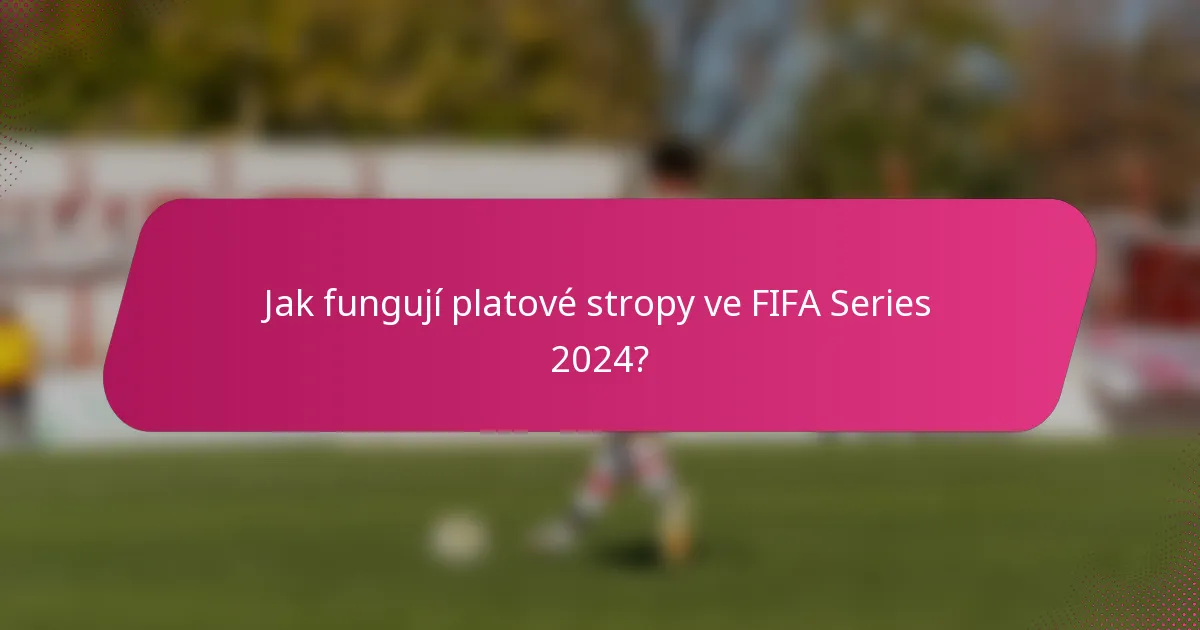 Jak fungují platové stropy ve FIFA Series 2024?