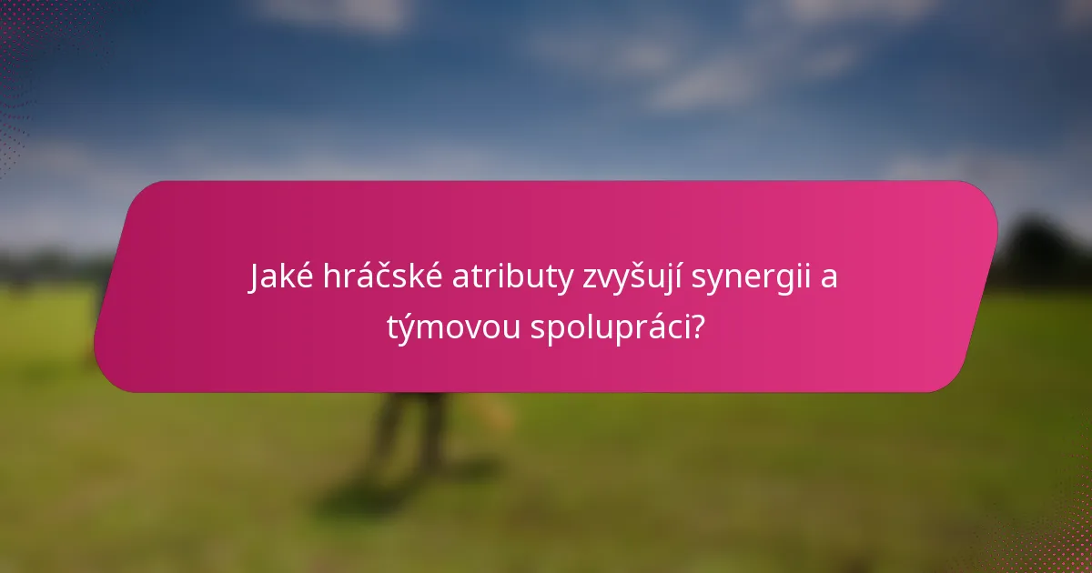 Jaké hráčské atributy zvyšují synergii a týmovou spolupráci?