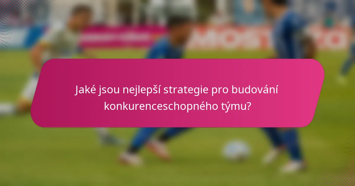 Jaké jsou nejlepší strategie pro budování konkurenceschopného týmu?